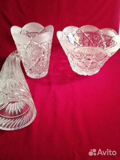 Хрусталь советский Чехословакия (вазы, розетки)