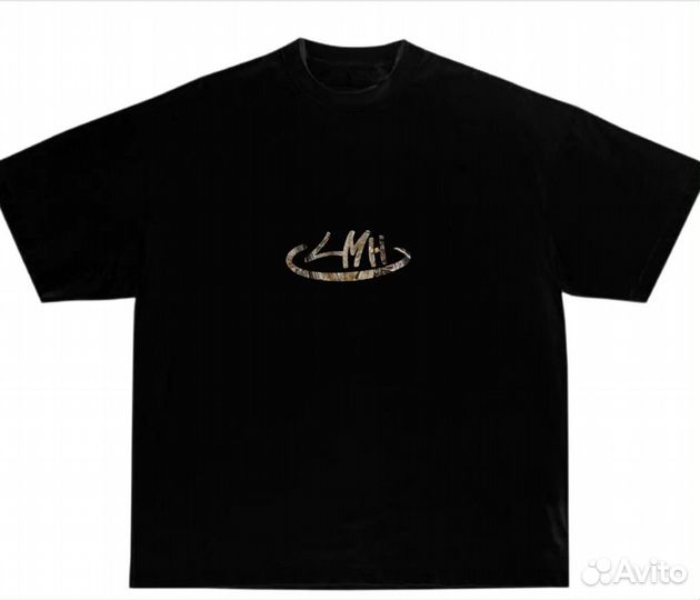 Футболка LMH черная с камо лого