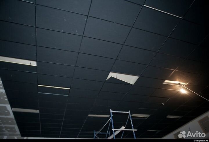 Потолок кассетный 600х600 черный Tegular
