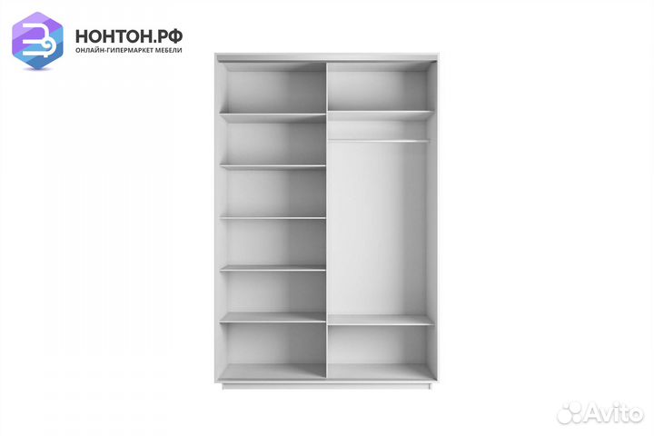 Шкаф-купе 2-х дверный Нонтон фото №1010 / белый сн