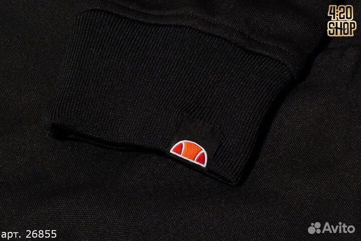 Олимпийка Ellesse white line black Чёрная