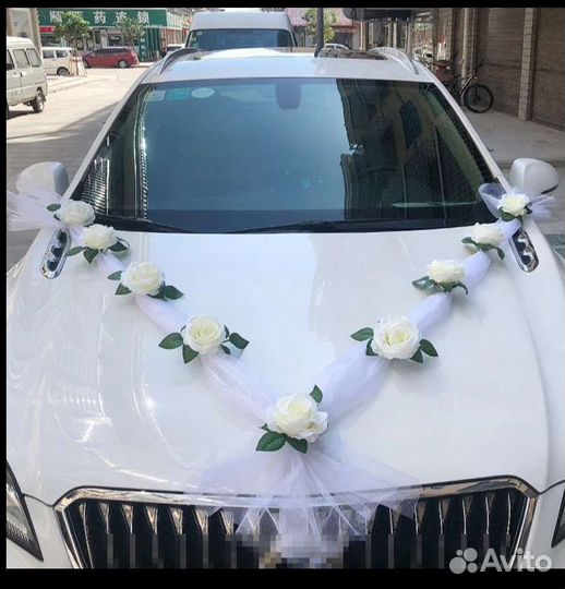 Украшения на машину на свадьбу