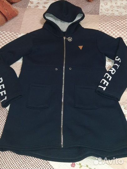 Теплая удлинённая кофта на флисе для девочки