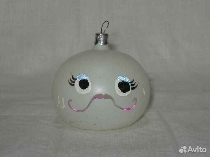 Елочная игрушка. Рыба-Кит. Стекло. СССР