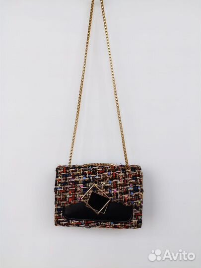 Женская сумка через плечо из твида