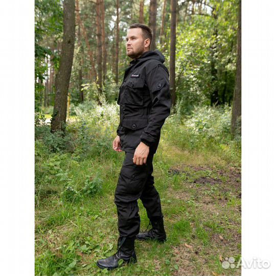 Костюм летний Горка-8 черный рип-стоп