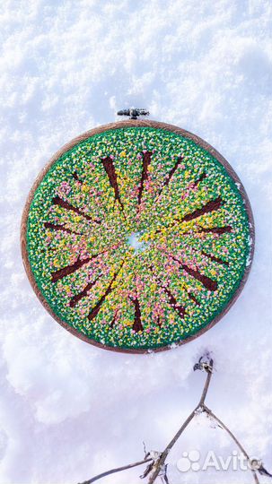 Панно, картина, вышивка гладью, ручная работа