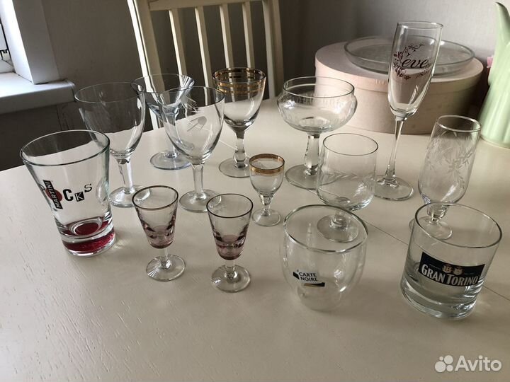 Бокалы фужеры рюмки