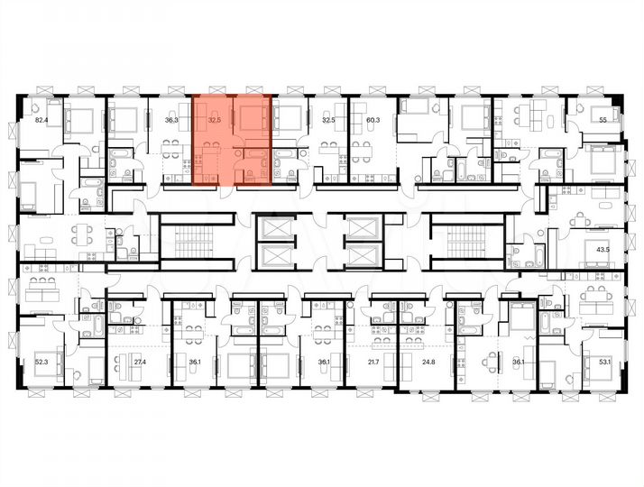 1-к. квартира, 32,5 м², 21/24 эт.