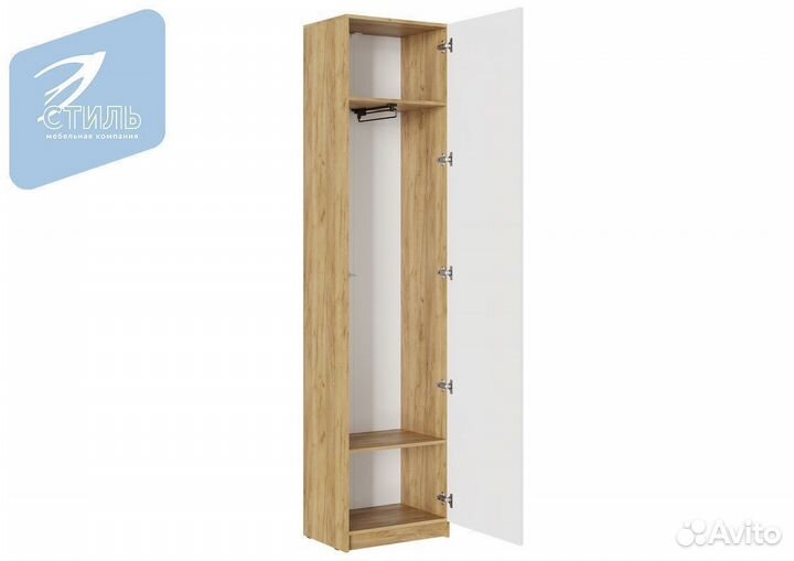 Шкаф одностворчатый Бостон шк-003 мдф Белый глянец