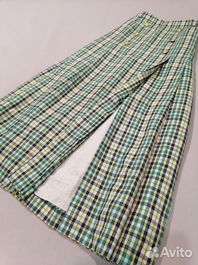 Длинная юбка в складку клетку Англия винтаж