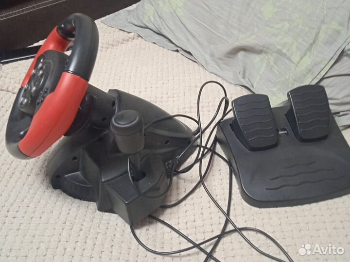 Игровой руль с педалями для пк и пс 4