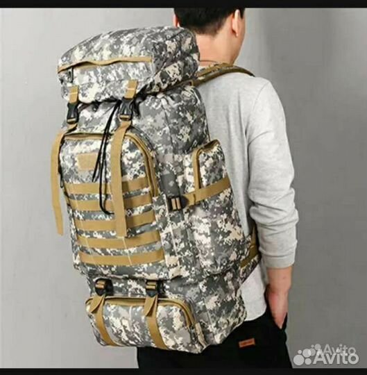 Рюкзак 80 литров (пиксель зеленый)