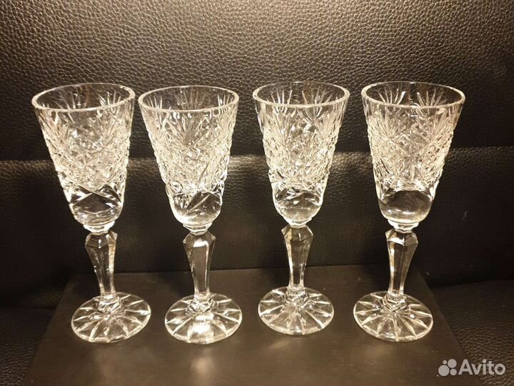 Хрустальные бокалы ссср, набор 3шт