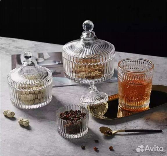 Набор Царских баночек из 3 шт, банки для сыпучих