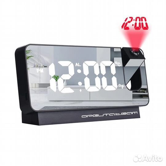 Часы Орбита OT-CLT08, черные, проекционные, 60398