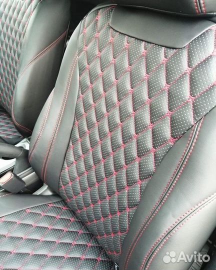 Чехлы Байрон Ford Fokus 3 черно-красный ромб