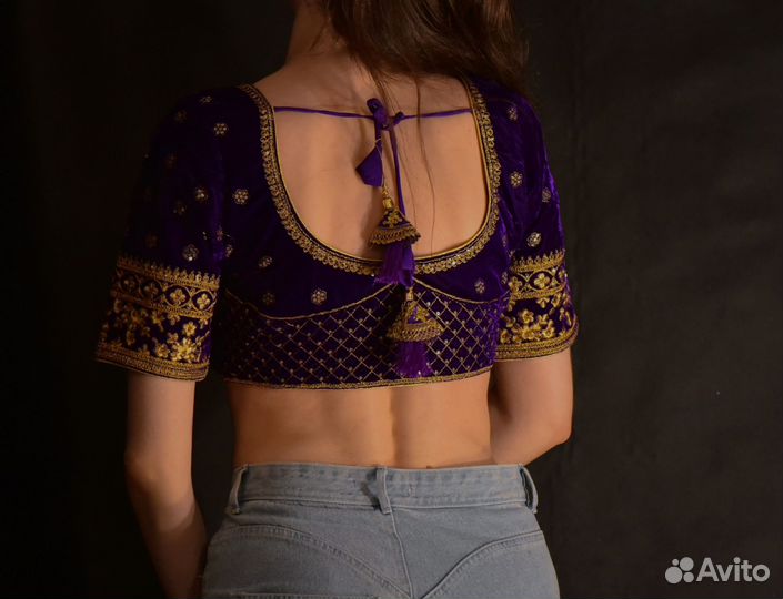 Чоли сари топ блузка бохо индия восток ретро