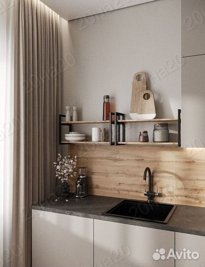 Полка настенная навесная лофт