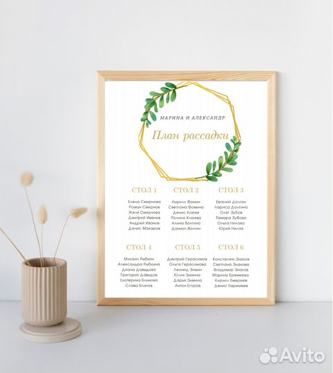 План рассадки гостей