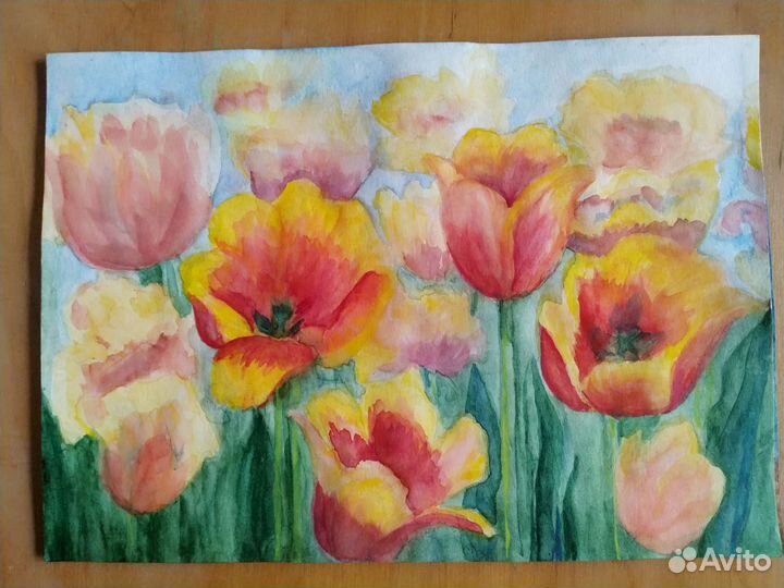 Рисунки акварелью, тушью, углём, восковые мелки