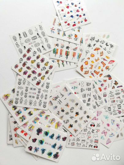 123 шт. Наклейки / слайды / декор для ногтей