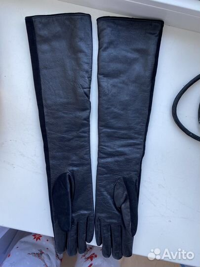 Длинные кожаные перчатки