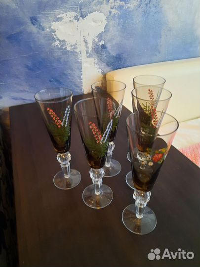 Фужеры хрустальные СССР цветные