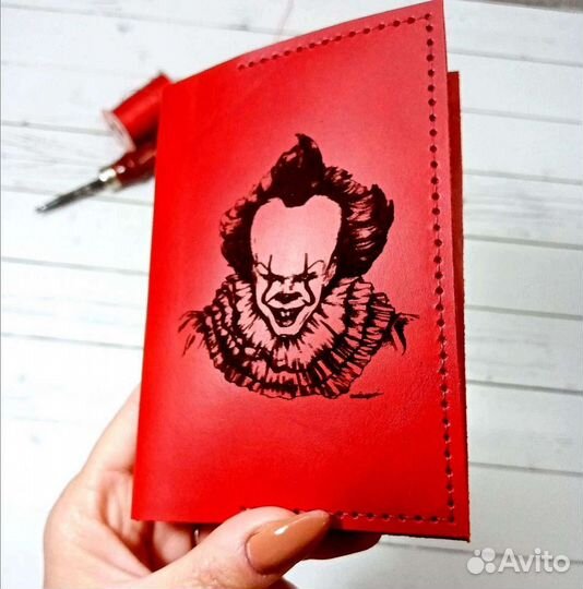 Обложка на паспорт ручной работы натуральная кожа