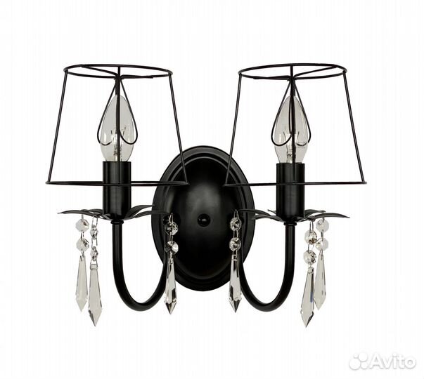 Бра настенный металлический со стеклом