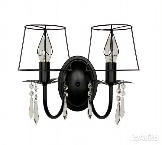 Бра настенный металлический со стеклом
