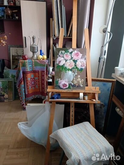 Картина маслом розы. Букет роз в кувшине