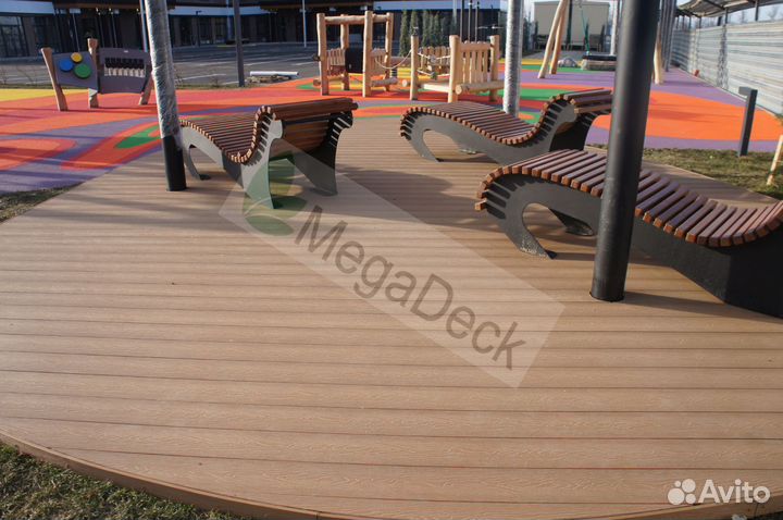 Террасная доска дпк 24мм. Цвет Орех