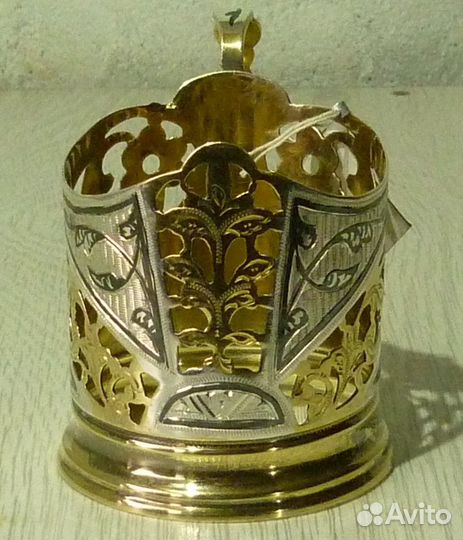 Серебряный подстаканник с биркой 
