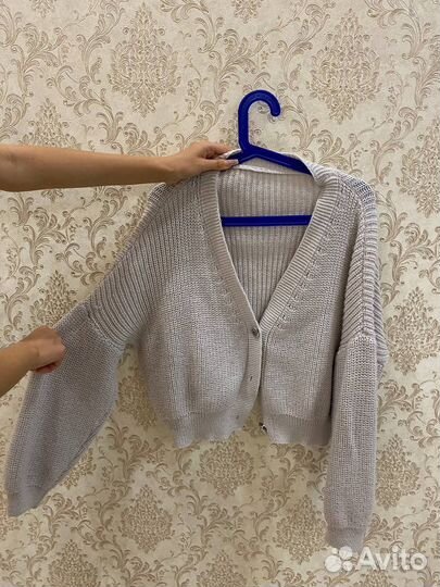 Женский кардиган, укороченный, цвет бежевый