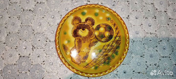 Тарелка олимпийский мишка