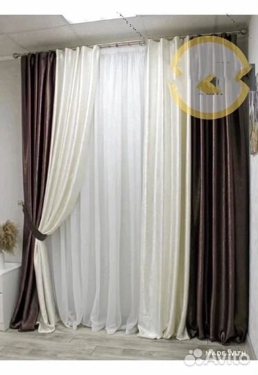 Готовые шторы мрамор 3.0*2.7 новые на выбор