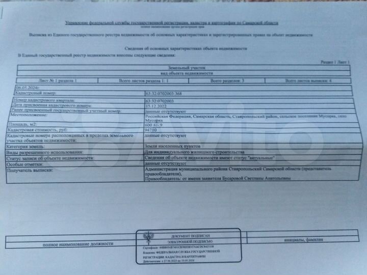 Участок 6 сот. (ИЖС)