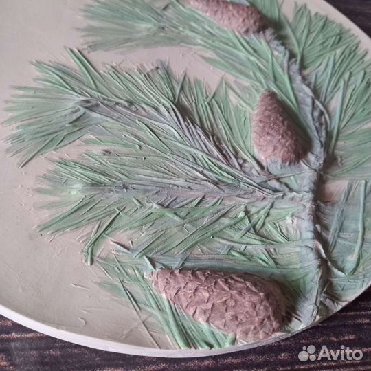 Гипсовое панно Сосна, ботанический барельеф