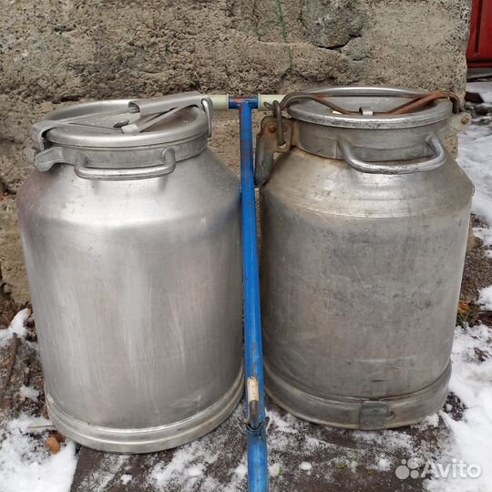 Фляга бидон алюминиемый 40л с тележкой