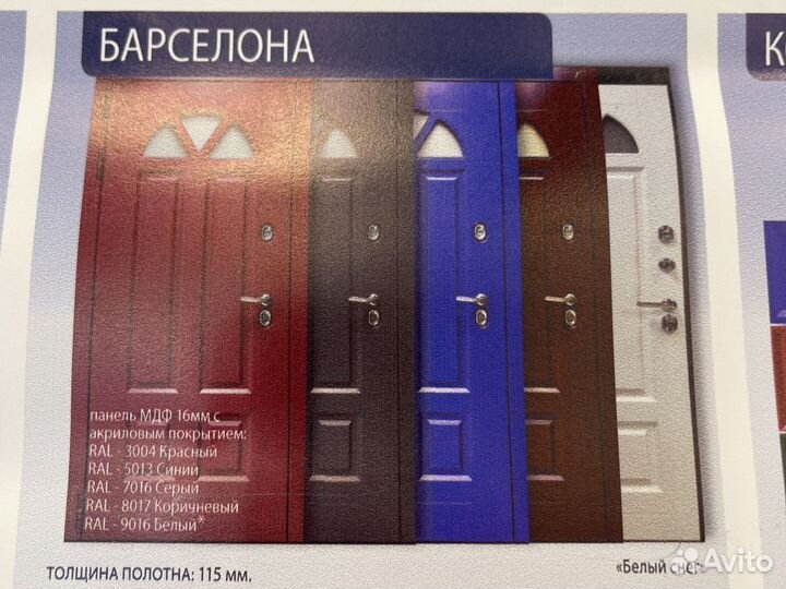 Дверь входная крашенная уличная Барселона