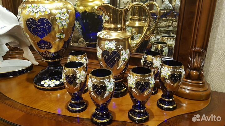 Набор графин и стаканы Богемия Смальта Лепка