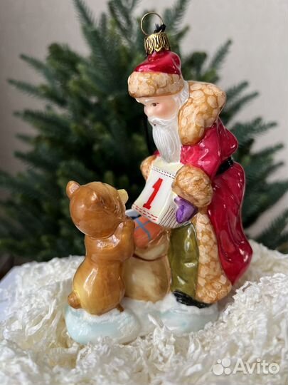 Ёлочная игрушка Дед Мороз с календарем Польша