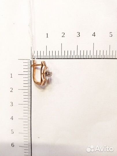 Серьги с природным камнем Золото