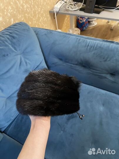 Шапка норковая женская черная