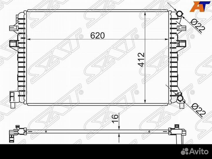Радиатор Шкода Октавия А7 12-2017г./Кадиак 16-22г