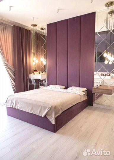 Кровать с мягким изголовьем