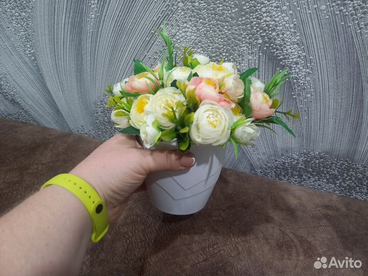 Интерьерные цветы искусственные розы букет декор