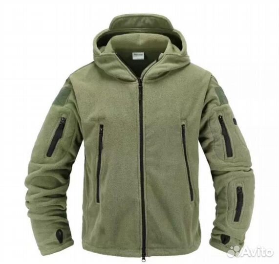Куртка тактическая флисовая с капюшоном