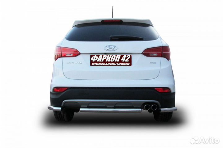 Защита заднего бампера Hyundai santa-FE (2012)